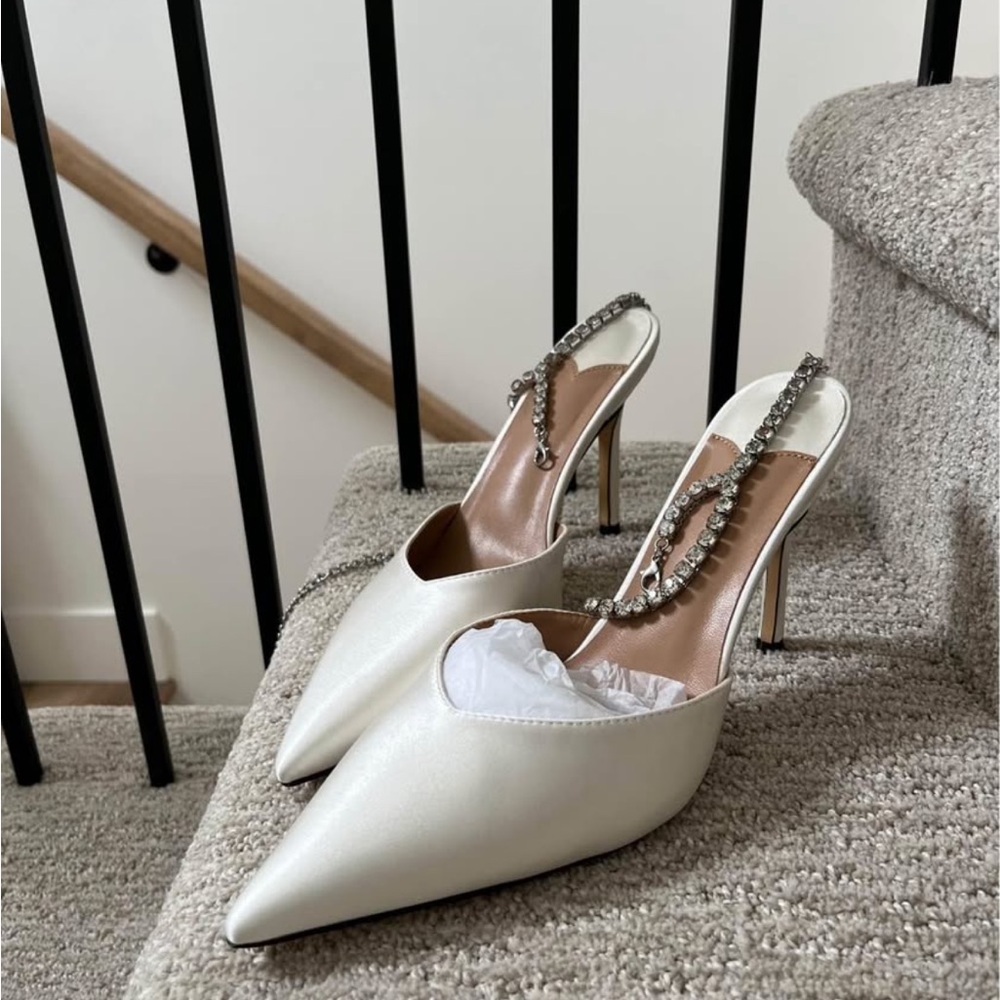 Elegant Cream Slingback Heels